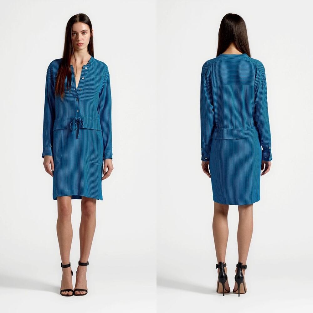 Equipment Lizza Striped‎ Long Sleeve Shirtdress Sz.4 NWT